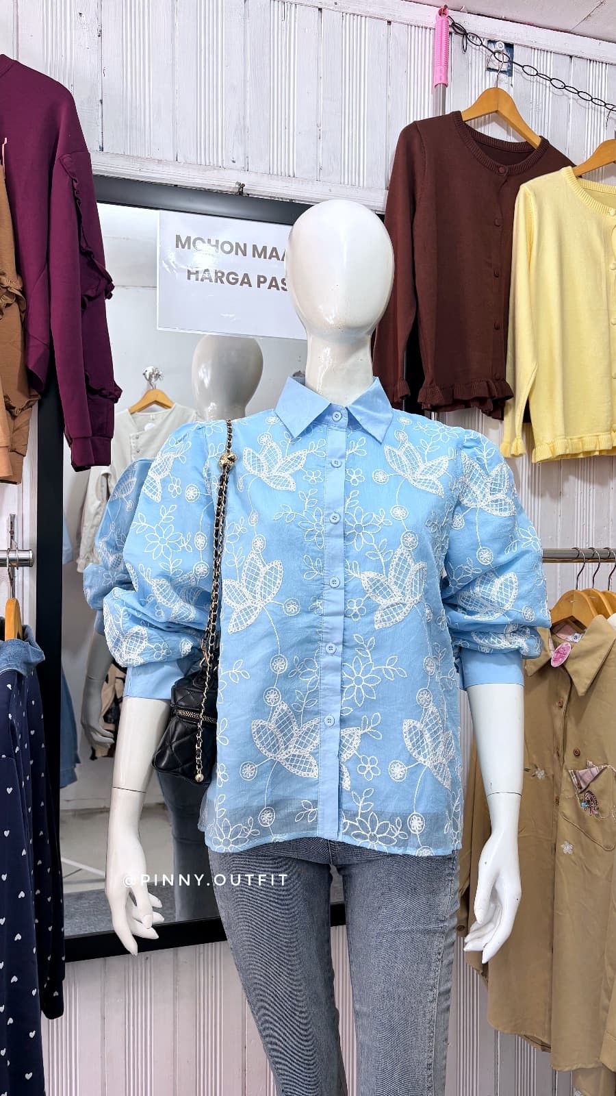 Kemeja Bordir — Biru