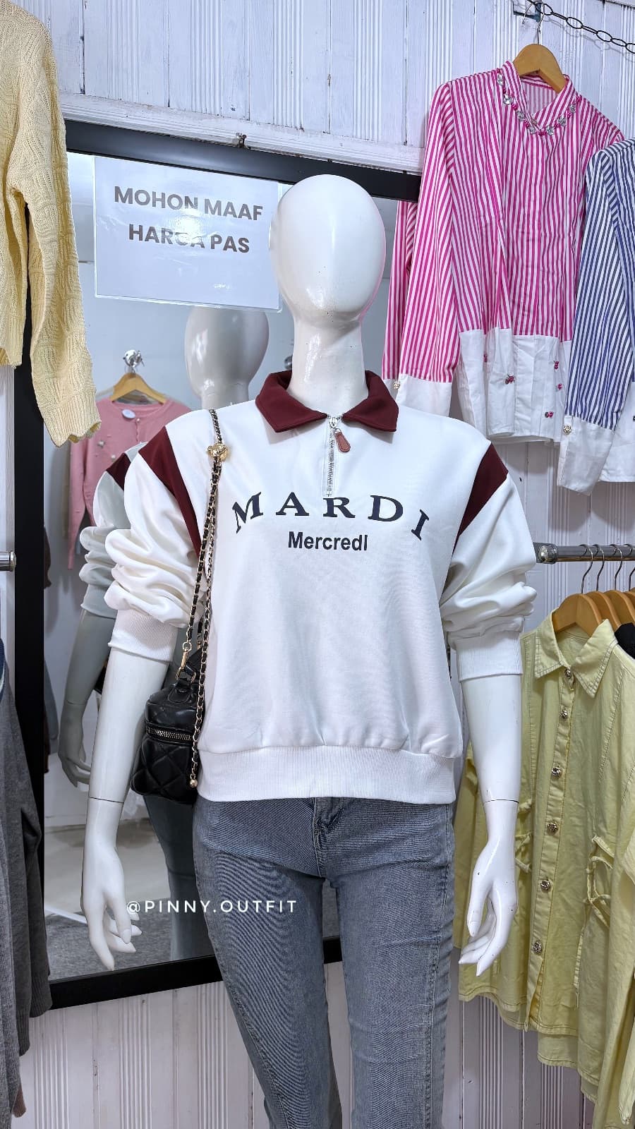 Sweater Mardi 2 Tone — Putih