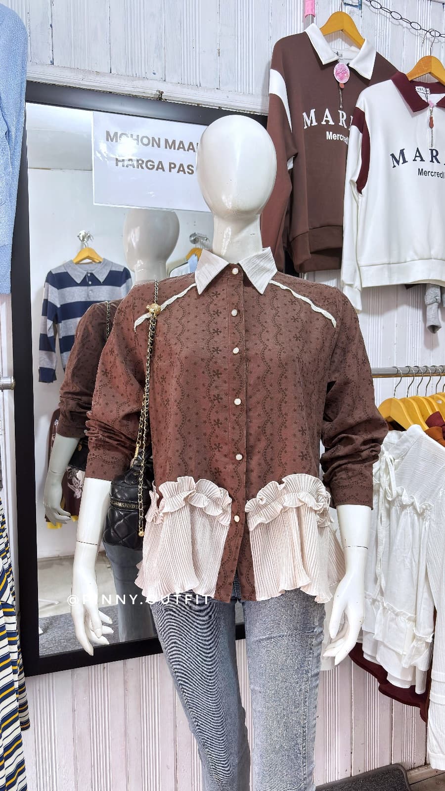 Blouse Rampel Rampel — Coklat