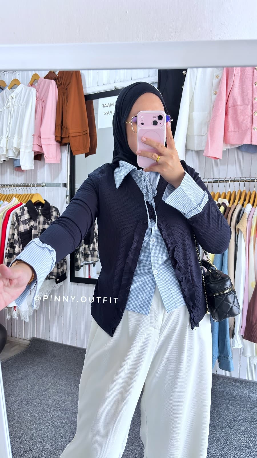 Kemeja Kotak Mix Cardi