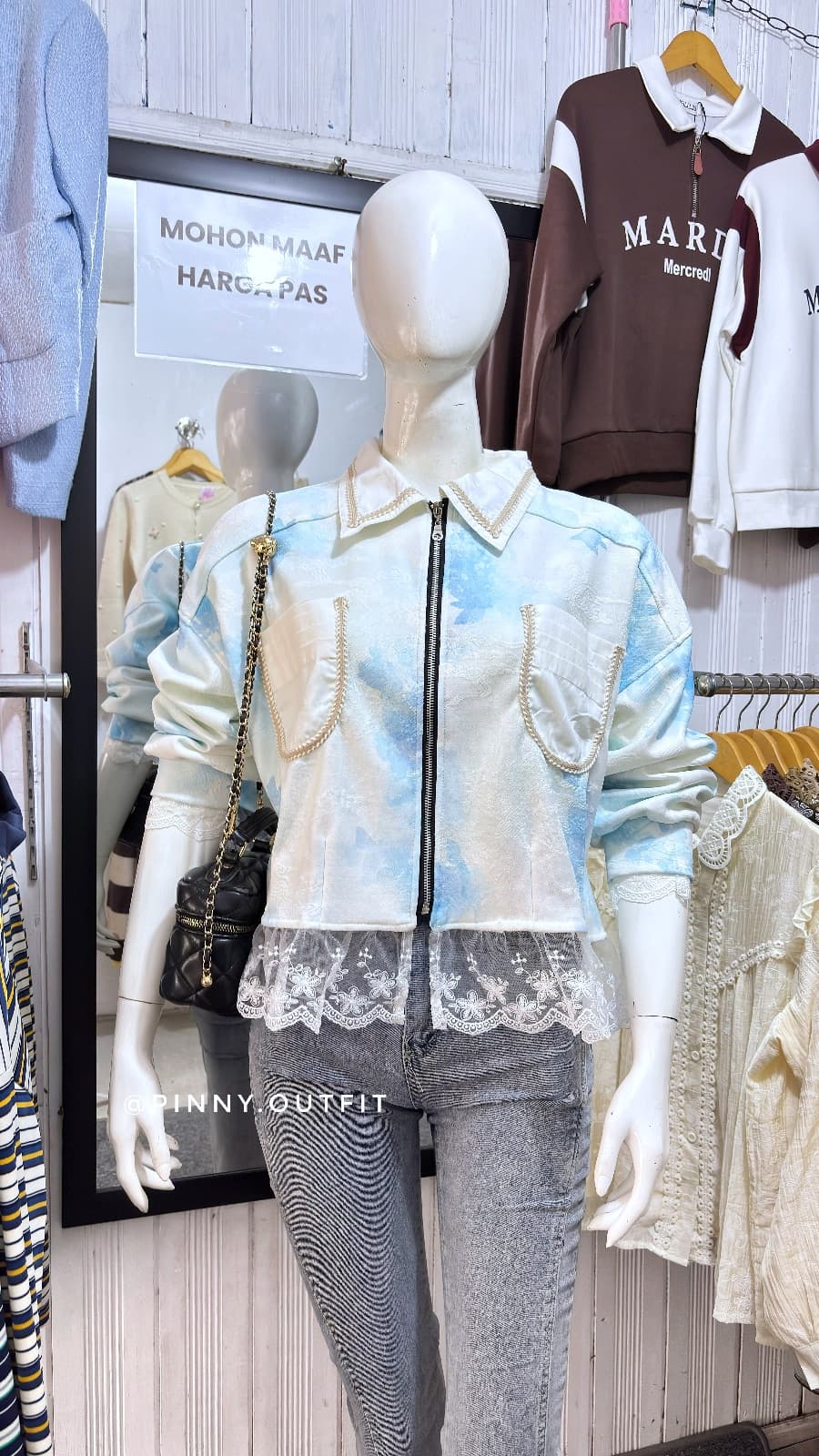 Semi Jaket Abstrak — Biru