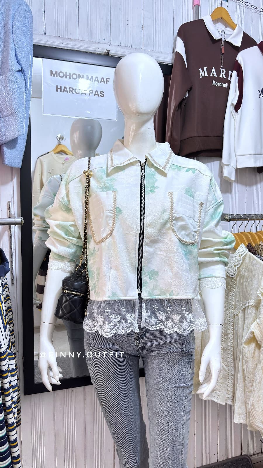 Semi Jaket Abstrak — Hijau